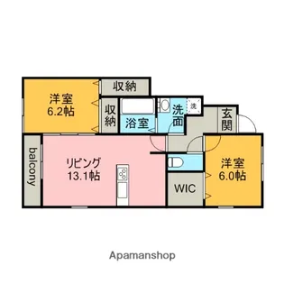 リーブル広田【1階】の間取り