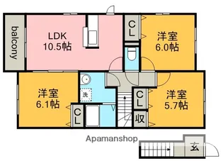 クラール【2階】の間取り