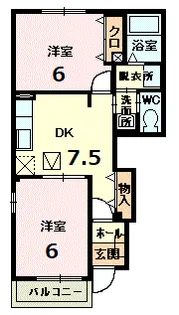 インズ西浦【1階】の間取り
