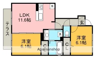ベルデュール【1階】の間取り