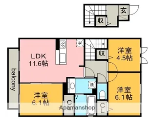ベルデュール【2階】の間取り