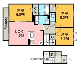 ベルデュール【2階】の間取り