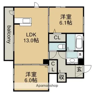 カーサ フェリース【1階】の間取り