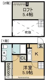 ウィニシエート【1階】の間取り