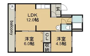 サンハイツミヅホ【4階】の間取り