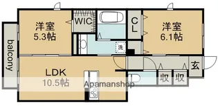 サザンクロス(南棟)・グランシャリオ(北棟)【1階】の間取り