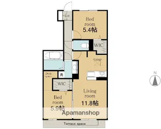 グランドソレイユB棟【1階】の間取り