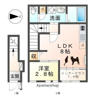 ウエストウイングⅣ【2階】の間取り