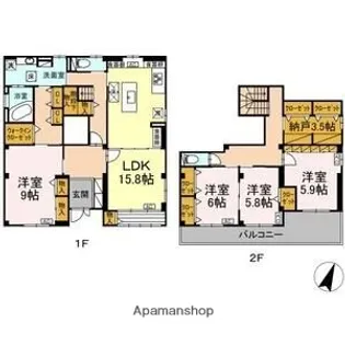 松新町貸家【1階】の間取り