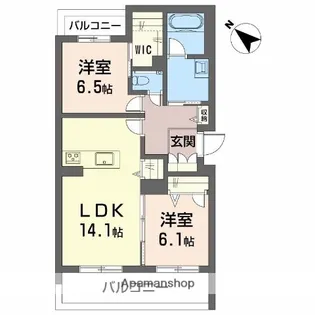 ヴィアソーレ【1階】の間取り