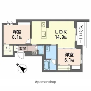 ヴィアソーレ【2階】の間取り