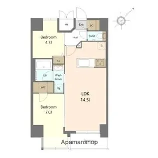 S-RESIDENCE大曽根bresa(ブレサ)【14階】の間取り