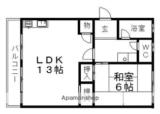 柏原ハイツ【3階】の間取り