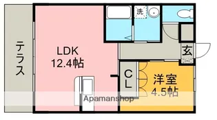 ヒルズ四ツ塚【1階】の間取り