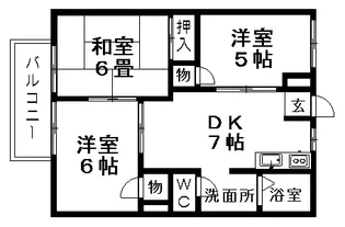 ワイドビュー白沢【201号室】の間取り