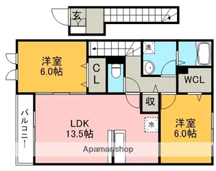 アクア・ミル A【2階】の間取り