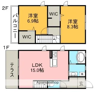 メゾンブランシュ B棟【1階】の間取り
