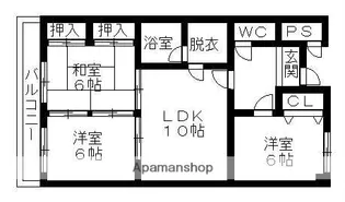 グリーンヒルズ朝宮【4階】の間取り