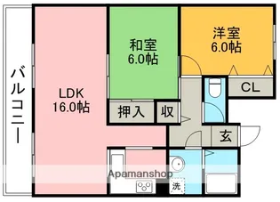 ハピネス八光【3階】の間取り