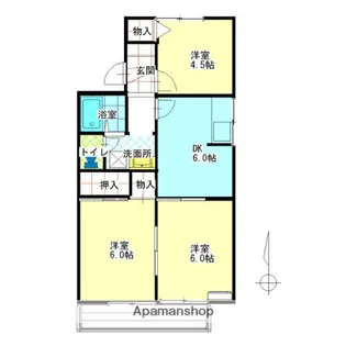 エヴァーグリーンA・B棟【2階】の間取り