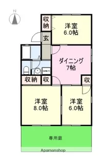 あんず南棟【1階】の間取り