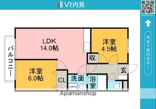 サープラススリー華陽【1階】の間取り