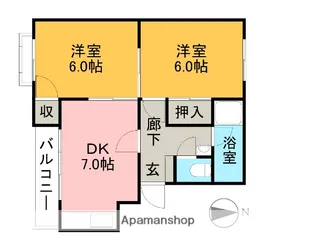 岩崎ハイツ【4階】の間取り