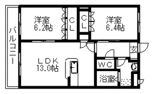 ミルキーハウス【2階】の間取り