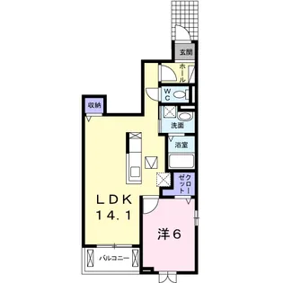 コンセルヴェ花戸【1階】の間取り