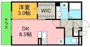 リバーウエスト【103号室】の間取り