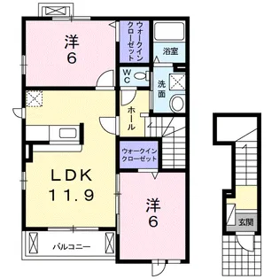 アルカンシェルⅤ【2階】の間取り