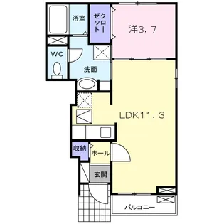 ドゥーハウスⅤ A棟【1階】の間取り