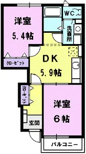 ラフォンテーヌ【103号室】の間取り
