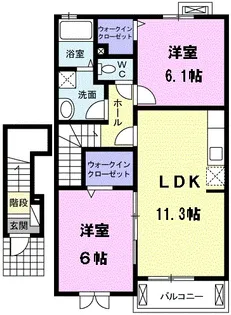バロン・栗島【2階】の間取り