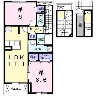 ポモドーロ旭【3階】の間取り