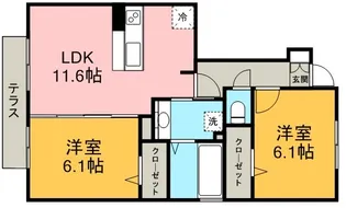 ベルデュール【1階】の間取り