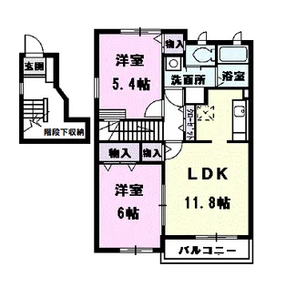 アンフィニ・フォレ【2階】の間取り