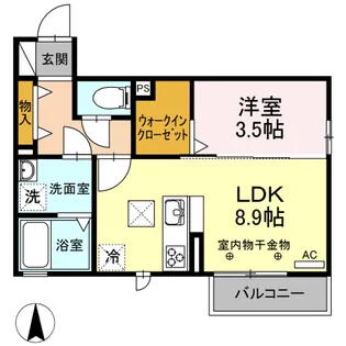 アコール中央【102号室】の間取り
