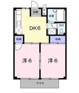 シティハイツ東川B【1階】の間取り