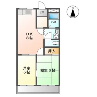 メゾンオクムラ(MAISON OKUMURA)【00201号室】の間取り