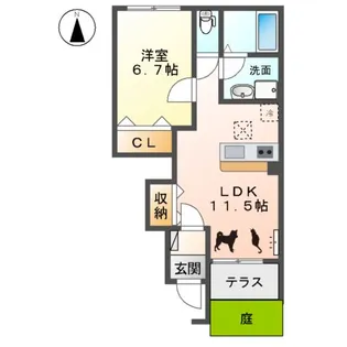 クレストール【1階】の間取り