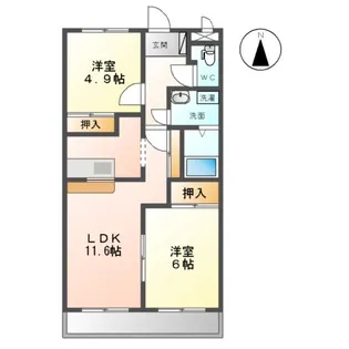 ガーデンハイツ西郷【2階】の間取り