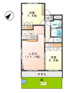 ラ・ウィンクル【1階】の間取り