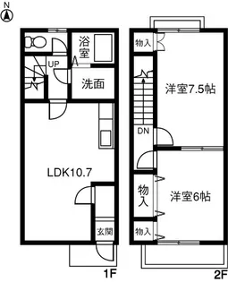 プラッサムコート小郷B【1階】の間取り