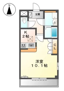 ル’シェル岩倉Ⅲ【1階】の間取り