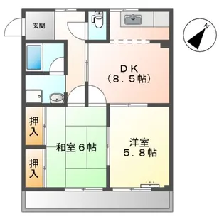 サンパレス尾崎【2階】の間取り
