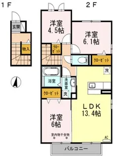 コージーハウス A【2階】の間取り