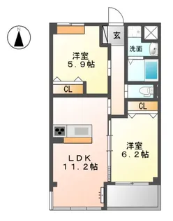 ヴィラージュ天神【3階】の間取り