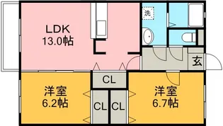 サンモールMAMA【2階】の間取り