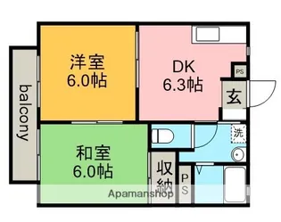 ぷちたうん藤島【1階】の間取り